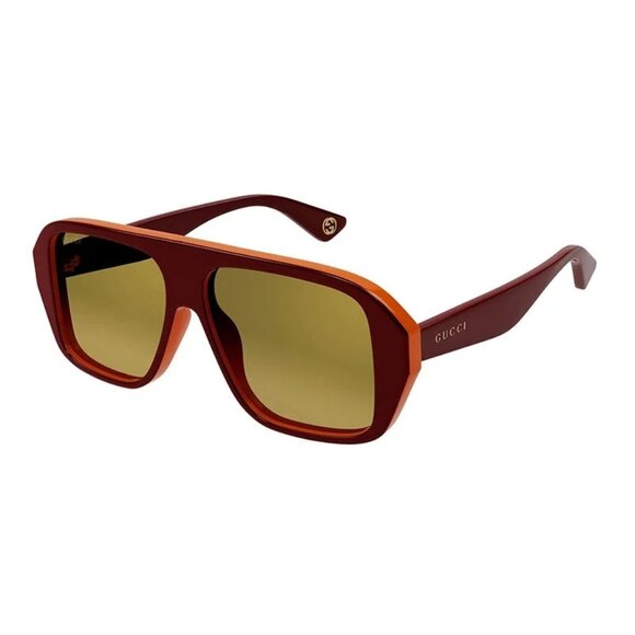NEW GUCCI SUNGLASSES RED ORANGE YELLOW MEN EYEWEAR GUCCI - Picture 1 of 4